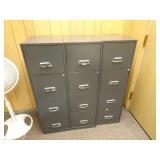 Three Matching File Cabinets w/ Key - Keyed alike