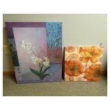 Lot of 2 Canvas Floral Prints