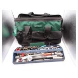 Lot of Wrenches & Sockets w/ Tool Bag