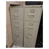 Set of Matching Gray Hon 4-Drawer Steel File