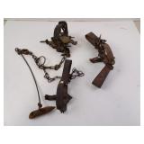 Three Antique Animal Leg Traps