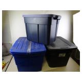 Three Plastic Totes with Lids