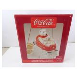 Coca-Cola Sledding Polar Bear Ceramic Cookie Jar