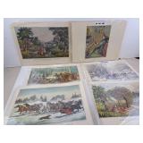 Lot of Antique Currier & Ives Art Prints