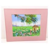 Haitian Vibrant Folk Art Painting by A. Gedeus