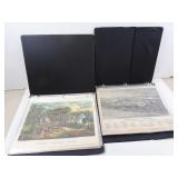 Lot of 2 Binders Antique/Vintage Prints