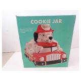 Ceramic Fire Chief Dalmatian Dog Cookie Jar in