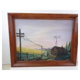Country Farm Painting in Frame by Ha John 27" x