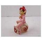 1940s Occupied Japan Porcelain Pixie on Snail