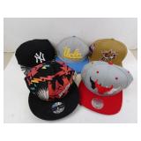 Lot of 5 Sports Related & Other Snap Back Hats -