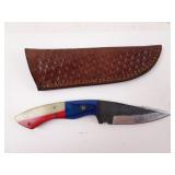 MHS Cutlery Texas Flag Handled Sheath Fixed Blade