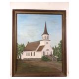 East Norden Lutheran Church Acrylic Painting