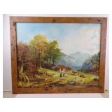 Homestead Landscape Framed Painting by C. Mathey