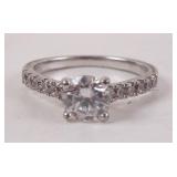 Sterling Silver Engagement CZ Stone Ring 2.55gtw