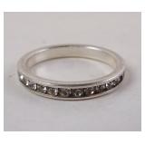 Sterling Silver CZ Stone Wedding Band Ring
