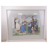 ARTIST SIGNED Amish Wedding by Marie App Framed