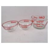 Lot of 3 Coca-Cola Clear Glass Candy/Nut Bowls