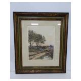 Antique "Girl At A Well" Victorian Era Plate