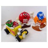 Lot of 3 Vintage M&M Character Candy Dispensers