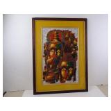 1975 Prasarn Artist Signed Buddha Heads Painting