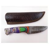 MHS Cutlery Fixed Blade Multi-Color Handle