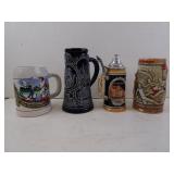 Lot of 4 Vintage Beer Steins
