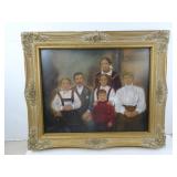 Antique Hand-Colored Family Portrait By J.
