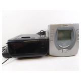 Lot of 2 CD Player Alarm Clocks - Timex & Onn