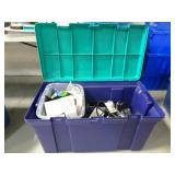 Plastic Storage Bin with Electronics Related