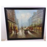 Scene In Paris Painting by R. Rosler in Frame 26"