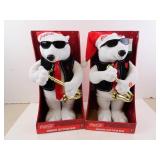 Pair of Coca-Cola Musical Jazz Polar Bear Plush
