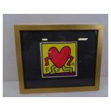 "Running Heart" By Keith Haring Framed Print 11"