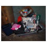Large Lot of Misc Items - Clothes Luggage Bags