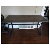 Grey Wood-Grain Style Desk Table 55" Wide -