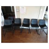 Lot of 6 Commercial Black Lobby Chairs