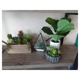 Lot of Faux Succulent Plant Dï¿½cor Items