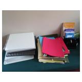 Lot of Binders File Folders & Brochure Stand