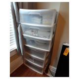 Lot of 2 Sterilite Plastic Three-Drawer Storage