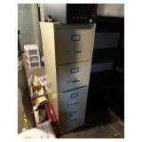 Steel Four Drawer Filing Cabinet - Missing Key