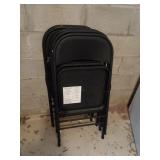 Lot of 4 Black Folding Metal Chairs