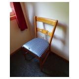 Vintage Wood Vinyl Upholstered Chair