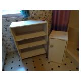 White Bookshelf w/ End Table Storage