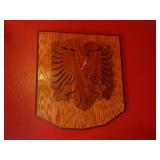 Double Headed Eagle Wood Wall Clock 24"x20"