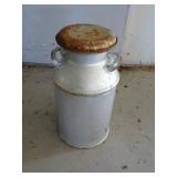 Antique Metal Milk Can w/ Lid