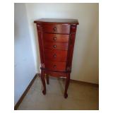 Wooden Footed Jewelry Armoire