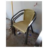 Lot of 3 Wicker Back Patio Chairs