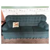 Vintage 82" Wide Green Upholstered Sofa w/