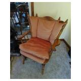 Unique Style Vintage Wood Lounge Chair w/ Seat