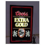 Vintage Coors Extra Gold Lighted Beer Sign 26" x