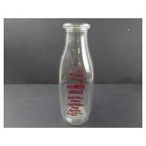Vintage Marinette Produce 1qt Glass Milk Bottle